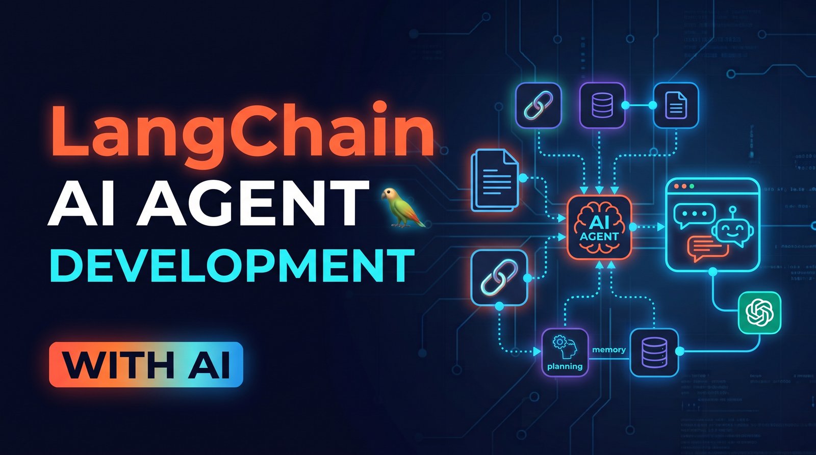 I will develop a custom LangChain AI agent with tools, memory and API access